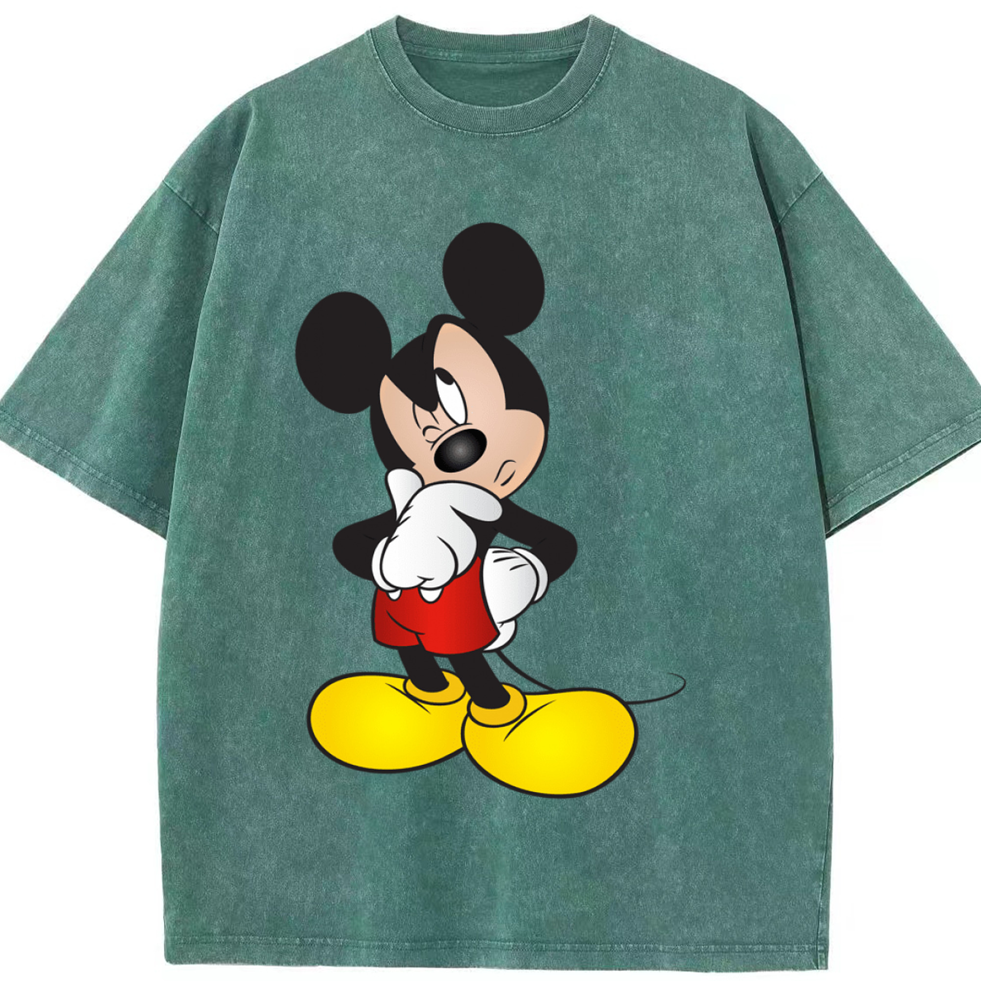 （画像用） ミッキーマウス Mickey Mouse 綿100% ヴィンテージ風 半袖Tシャツ（フロントプリント）